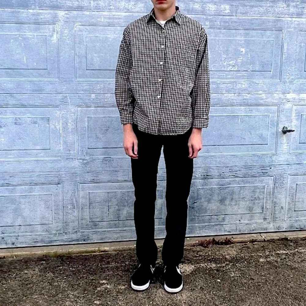 - J.Crew M Black Plaid Poplin Button Up Shirt! NEW!